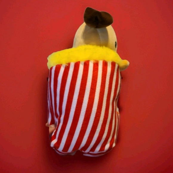 Puppycorn Plush Red Striped Popcorn Bag Pug Dog 10" Stuffed Animal - Picture 3 of 8